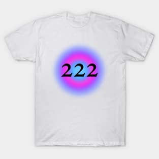 222 Angel Numbers Alignment Glowing Aura T-Shirt